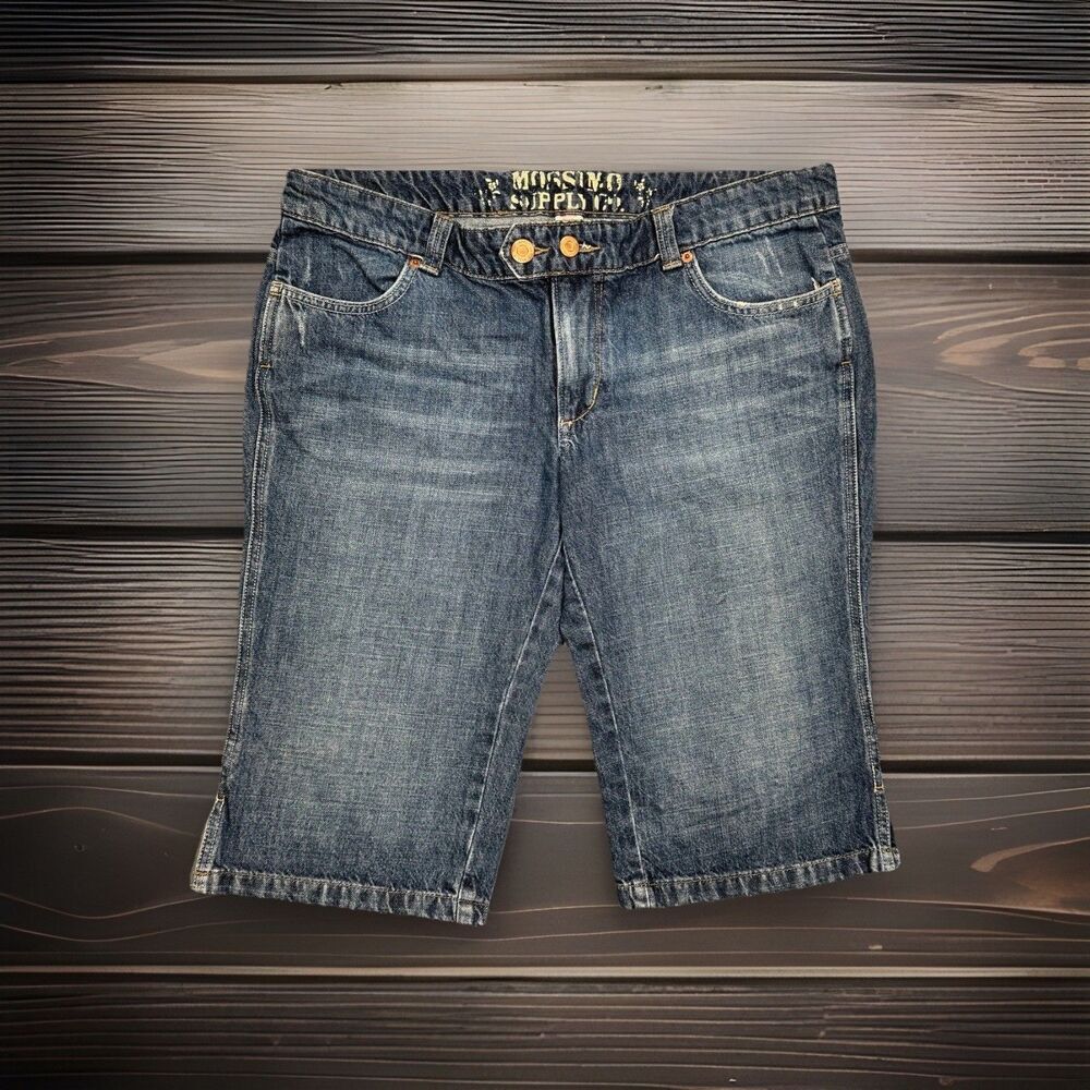 Mossimo Supply Co Skimmer Shorts 15 Distress Low Rise Blue Juniors Measure 36x14